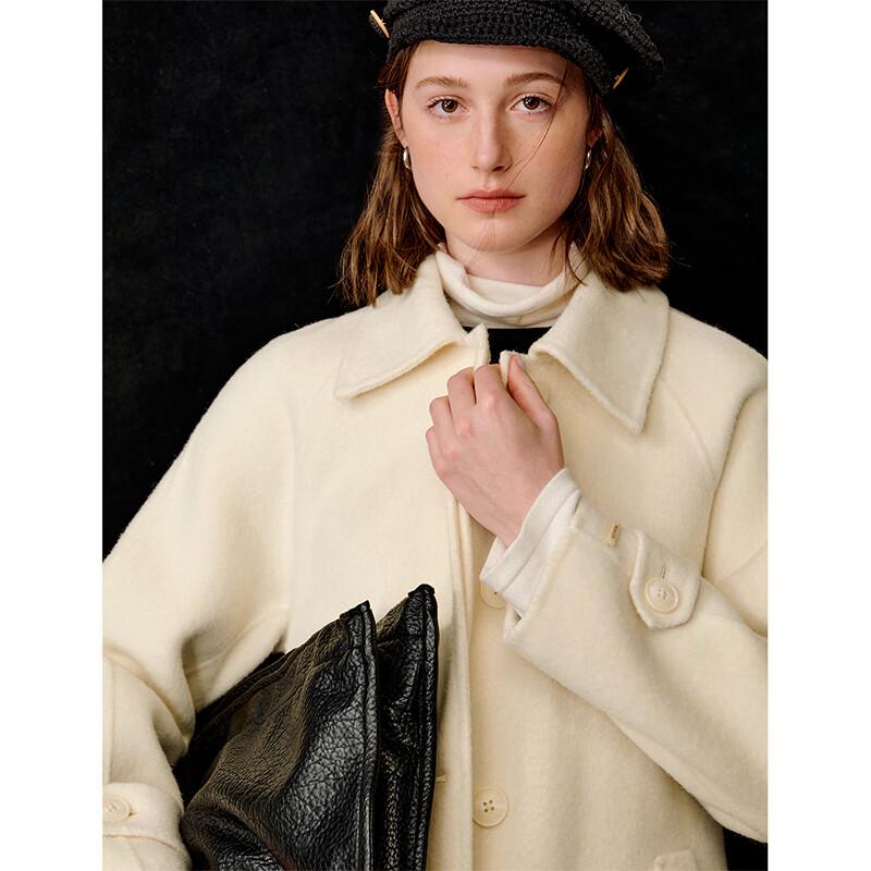 INMAN 2025 Women's Alpaca Silk Blend Double-Faced Wool Coat