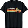 Let's Roll Roller Skating Skate Retro Vintage 70s 80s T-Shirt NGO Black