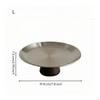Pedestal Tray Acacia Wood Round Stainless Steel Display Storage Raised Rim Elevated Stand S