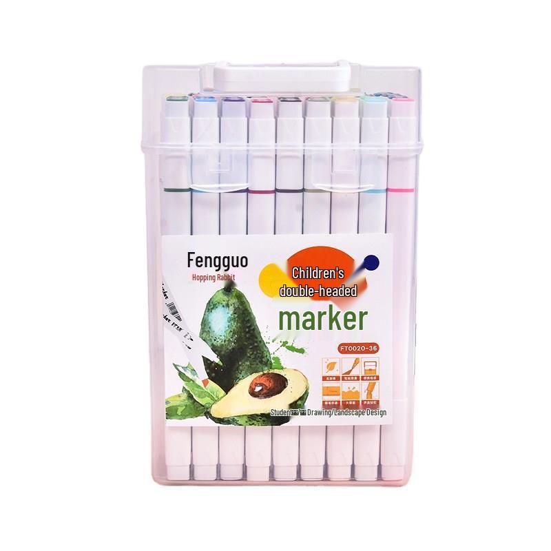 Set de Marqueurs à Base d'Eau Double Pointe - 24 ou 48 Couleurs pour les Fournitures d'Art des Étudiants et des Enfants