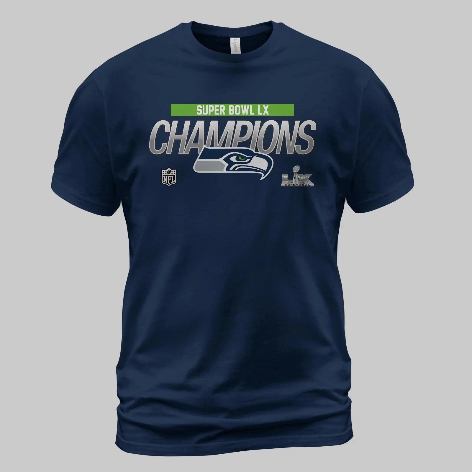 Seattle Seahawk 2025 Champions Super 1Bow LX TShirt Unisex S-5XL 4XL