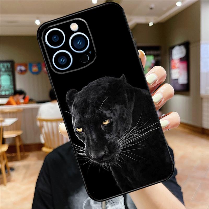 Cheetah Panther Phone Case For iPhone 11 12 13 14 16 15 Pro Max Mini XS X XR 7 8 Plus Soft Cover Shell