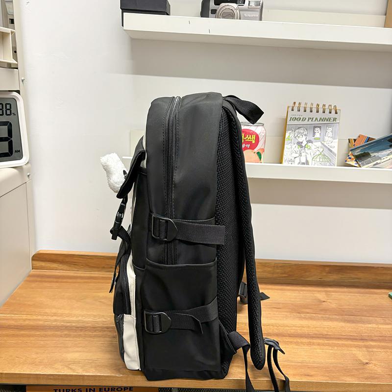 Large Capacity Students' Book Bag Color Contrast Schoolbag Girls Campus Lightweight Backpack