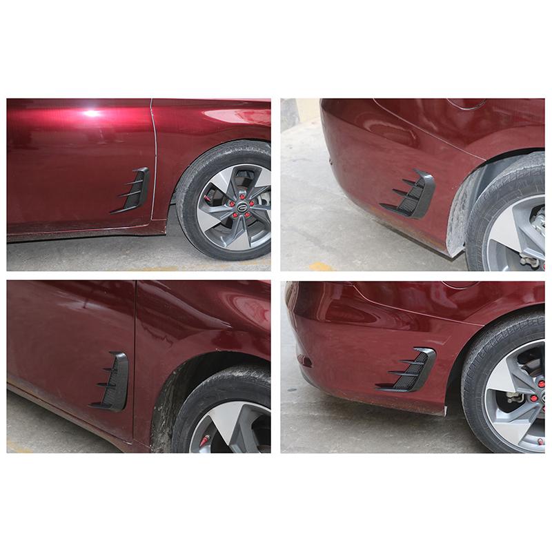 1 Pair Car Body Decoration Universal Carbon Fiber Pattern Soft Front Bumper Side Air Flow Vent Cover Diy Accessories