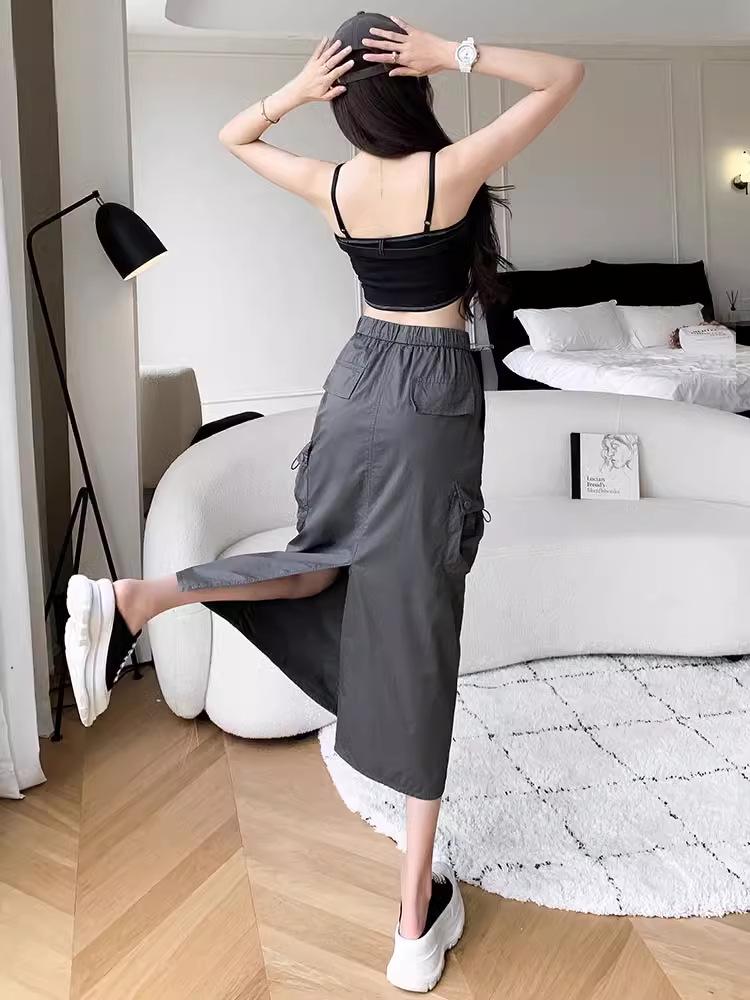 

2024 Юбка миди А-силуэта больших размеров для работы - Коллекция для пикантной девушки, повседневная, стройнящая, весна/лето/осень 3XL