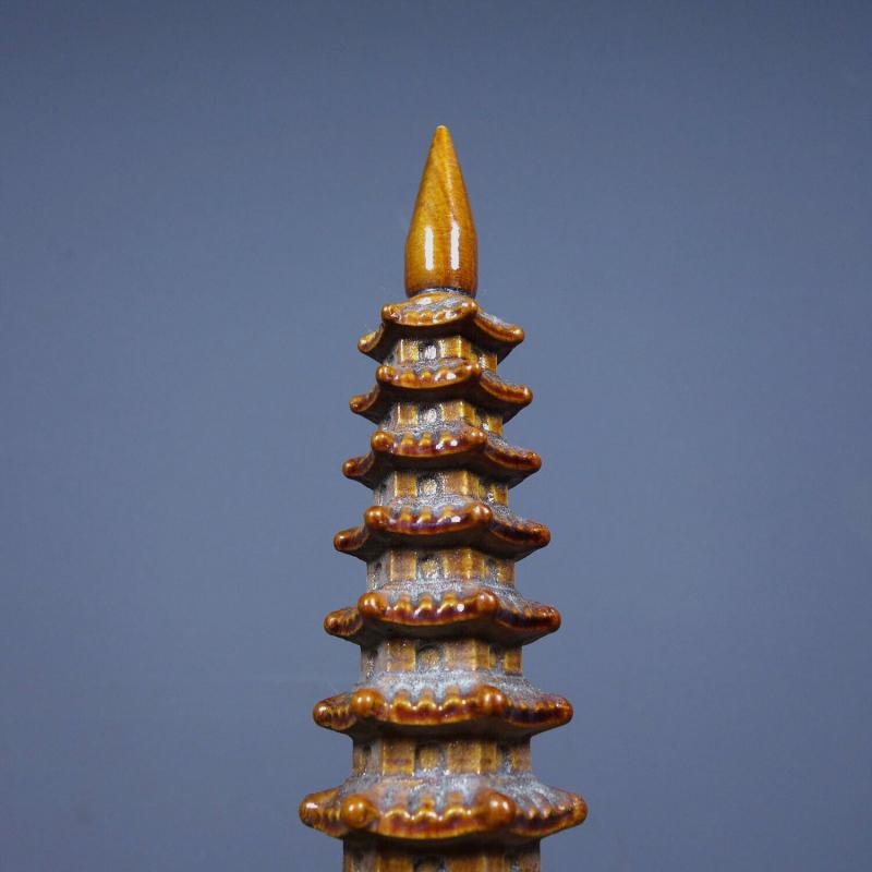 

Антикварная китайская шкатулка из самшита с красивой резьбой, статуэтка пагоды Вэньчан, домашний декор, фигурки CHINA