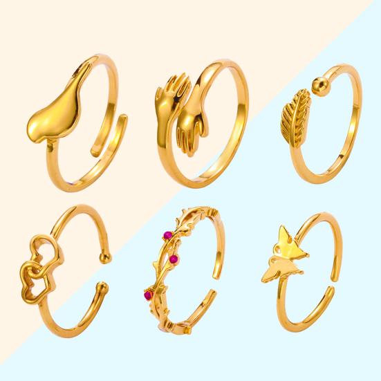 6Pcs Toe Rings Heart Opening Jewelry Adjustable Bright Luster Toe Rings for Beach