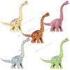23.5CM Jurassic Dino World Grey Yellow Orange Pink Green Brachiosaurus MOC Assemble Building Bolcks Dinosaurs Bricks Mini Figures Toys