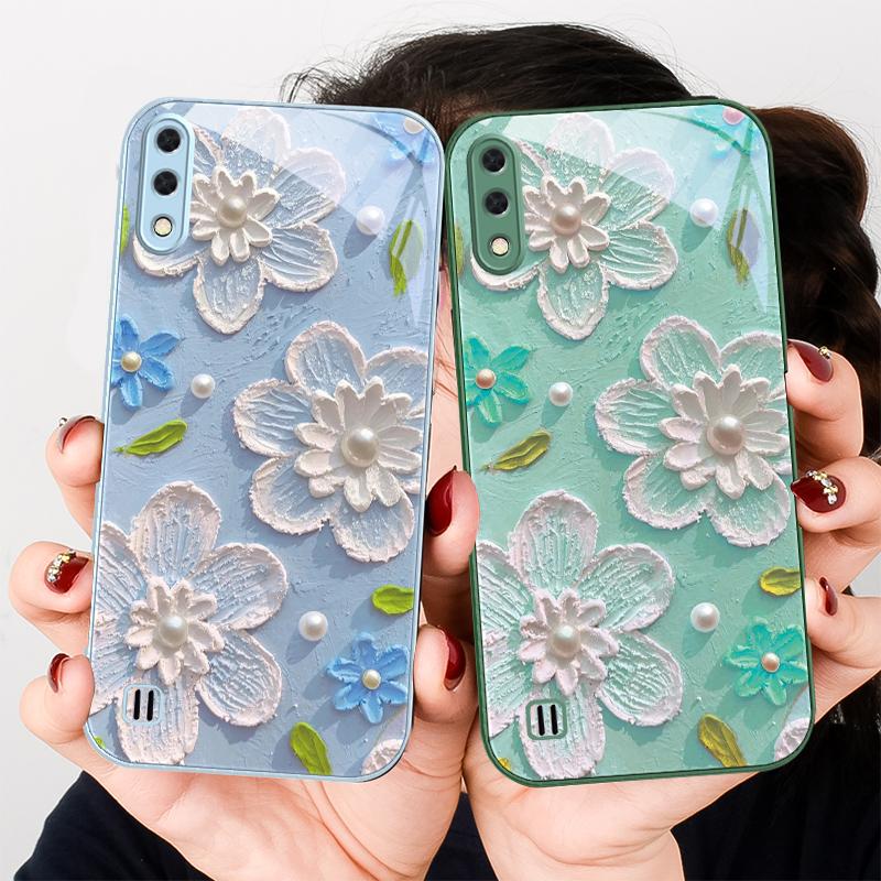 Creme-Reis weiße Blüten Für Samsung A01 02 A03 Core 04 05 A06 10 12 A13 14 5G 15 16 M02 12 Note 8 9 10 20 Glas Ultra Handyhülle