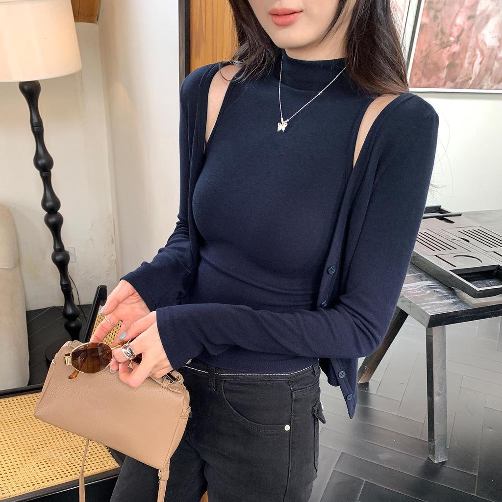 European-Style Women's 2-Piece Sleeveless Vest and Cardigan Set for Autumn/Winter 2025