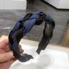 Korean Style Handmade Wide Edge Color Block Braid Headband for Women