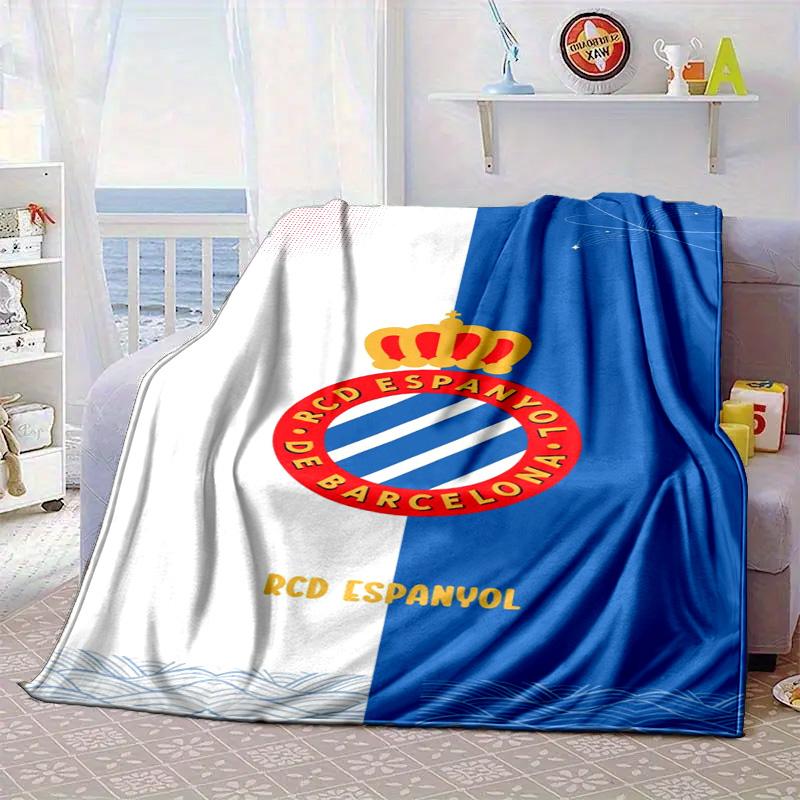 Real Sociedad Crest Design Portable Blanket/Soft Blanket Bedding Blanket Suitable for Travel Camping Living Rooms Offices Sofas Fan Gifts