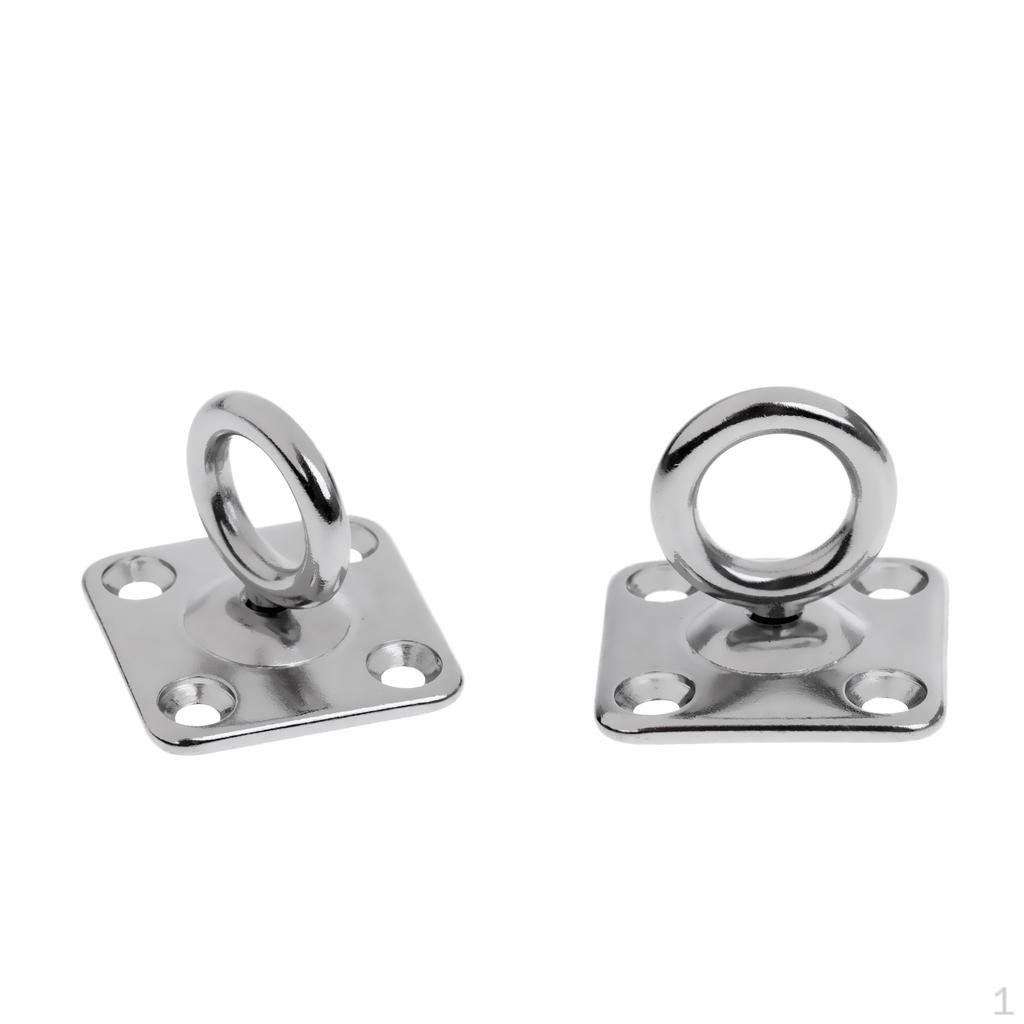 2 Pieces Stainless Steel Swivel Pad Eye Boat Rigging Hardware for Kayaking Water Deck