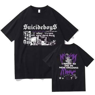 Sweatshirt Casual Suicideboys G59 T Shirt Men Fashion I Want To Die In New Orleans Music Album Hip Hop T-Shirts Harajuku Tee Top
