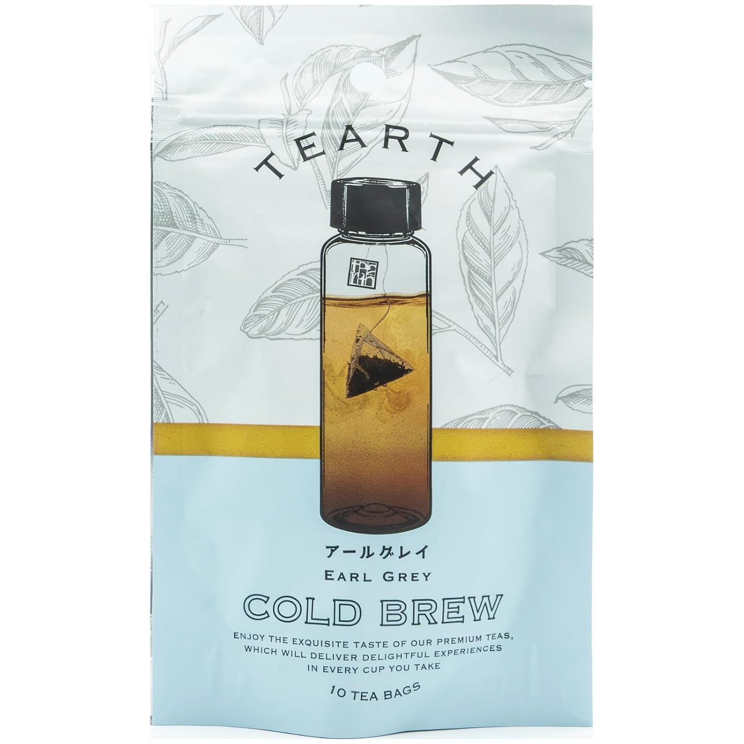 TEARTH Water Brewed Black Tea Earl Grey Bags 10
