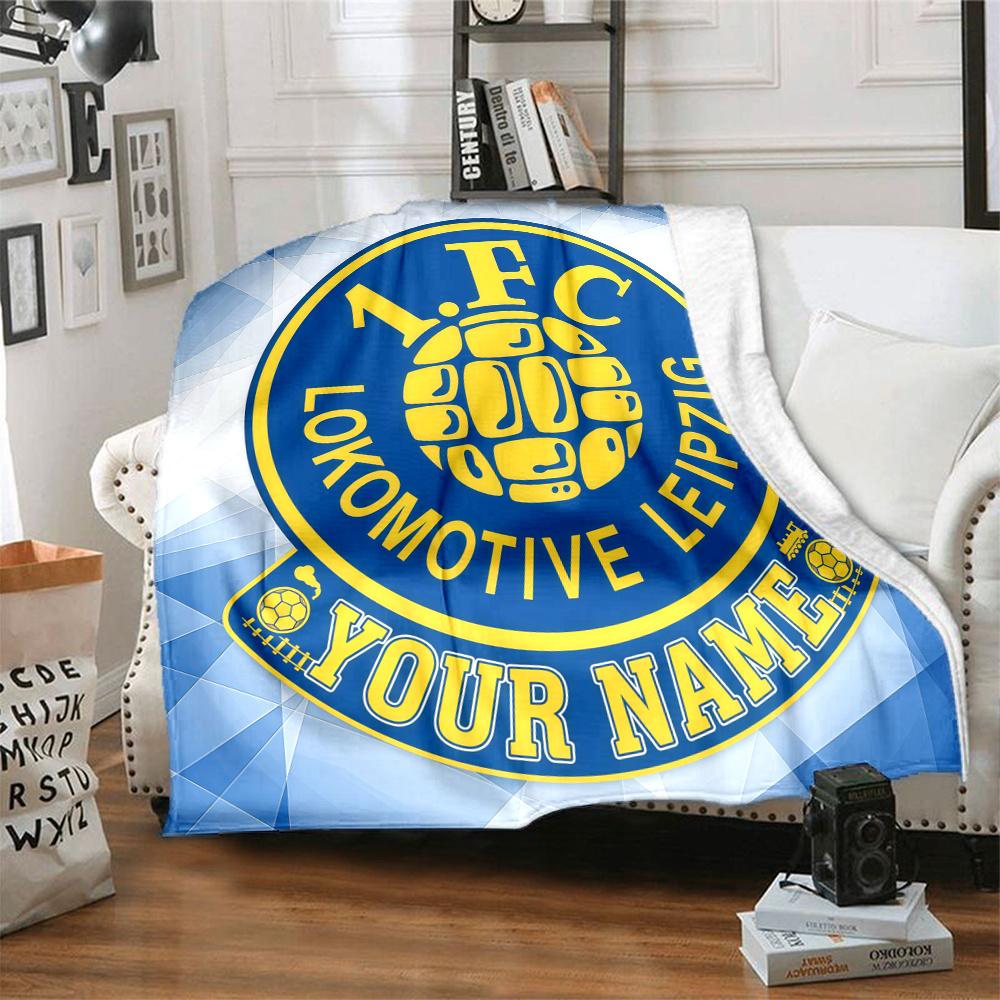 1PC 1 Fc Lokomotive Leipzig Custom Name Patterned Flannel Blanket Suitable For All Seasons for Home Decor Warmth and Comfort Gifts Holiday Present