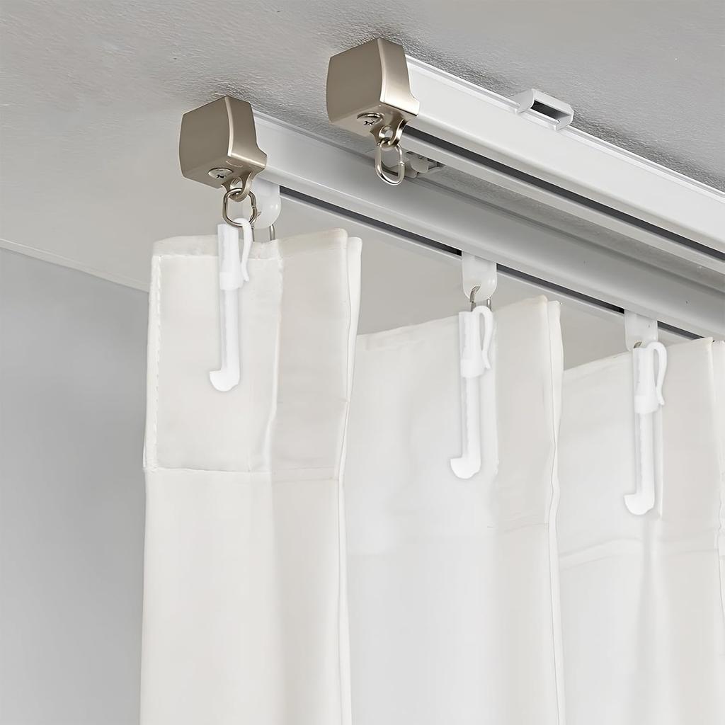 80 Pcs Plastic Curtain Hooks, Adjustable Pinch Pleat Hooks for Window Curta, Door-Curtain, Shower-Curtain (70mm/2.75inch)