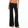 Pantaloni da Lounge a Zampa d'Elefante Slim Fit a Righe e Pois da Donna Pantaloni Casual Sportivi per Yoga Vita Comoda