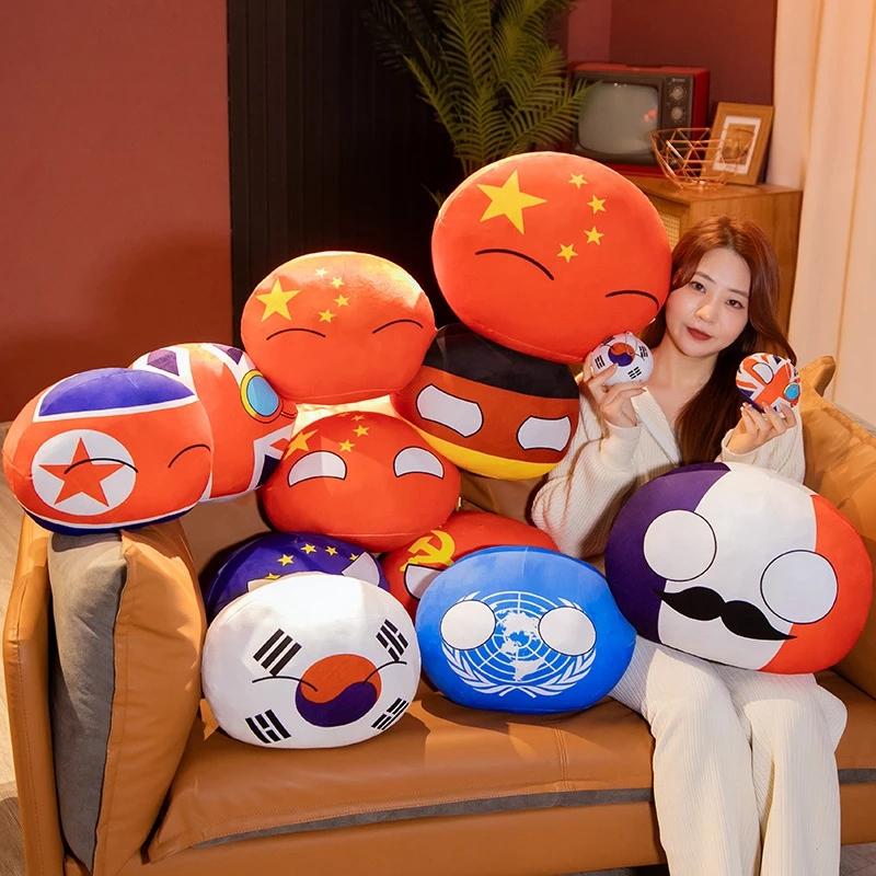 Hot  10/30/50cm Polandball Country Ball Toy Plush Pendant Plush Doll Countryball Ussr Usa France Russia Uk Japan Germany  Italy
