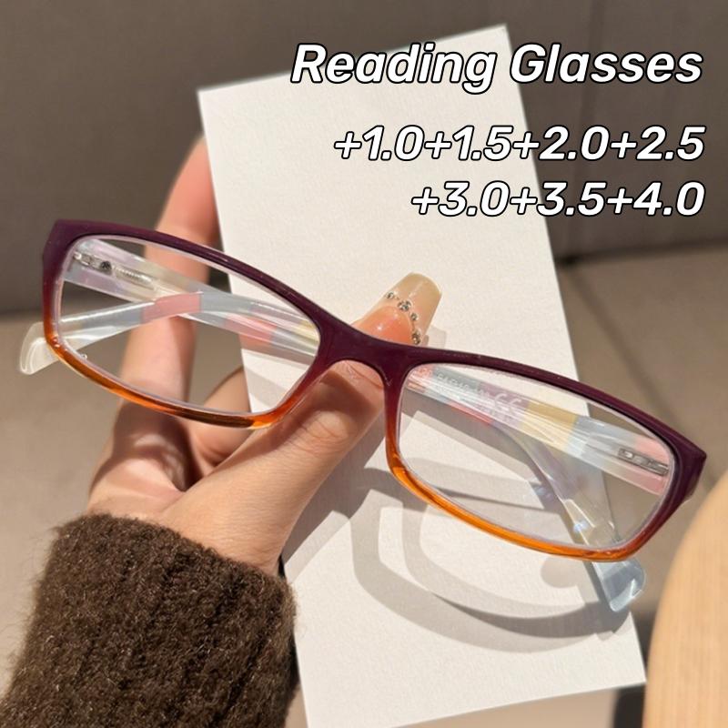 Retro Square Reading Glasses Fashionable Multi-colour Spring-loaded Legs Anti-Blue Light Glasses Men Women Presbyopia Glasses