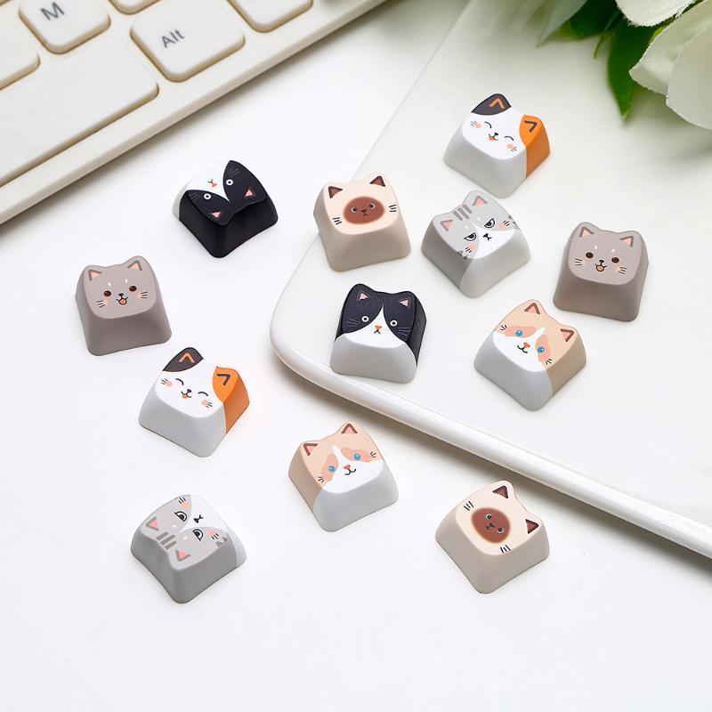 10Pcs Cat Keycap Switch Tester - Adorable Decompression Toy, Stress Relief Tool, Personalized Keyboard Accessories