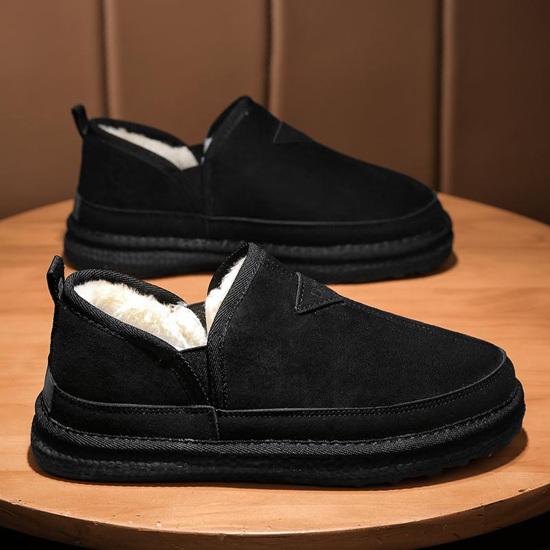 men's new style snow boots, lined with fleece for warmth and cold resistance, cotton boots and cotton slippers, versatile,