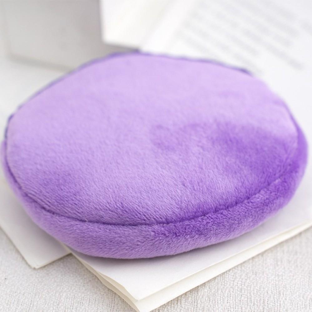 Solid Color ID Card Bag Round Shape Keychain Wallet Soft Coin Purse  Travel