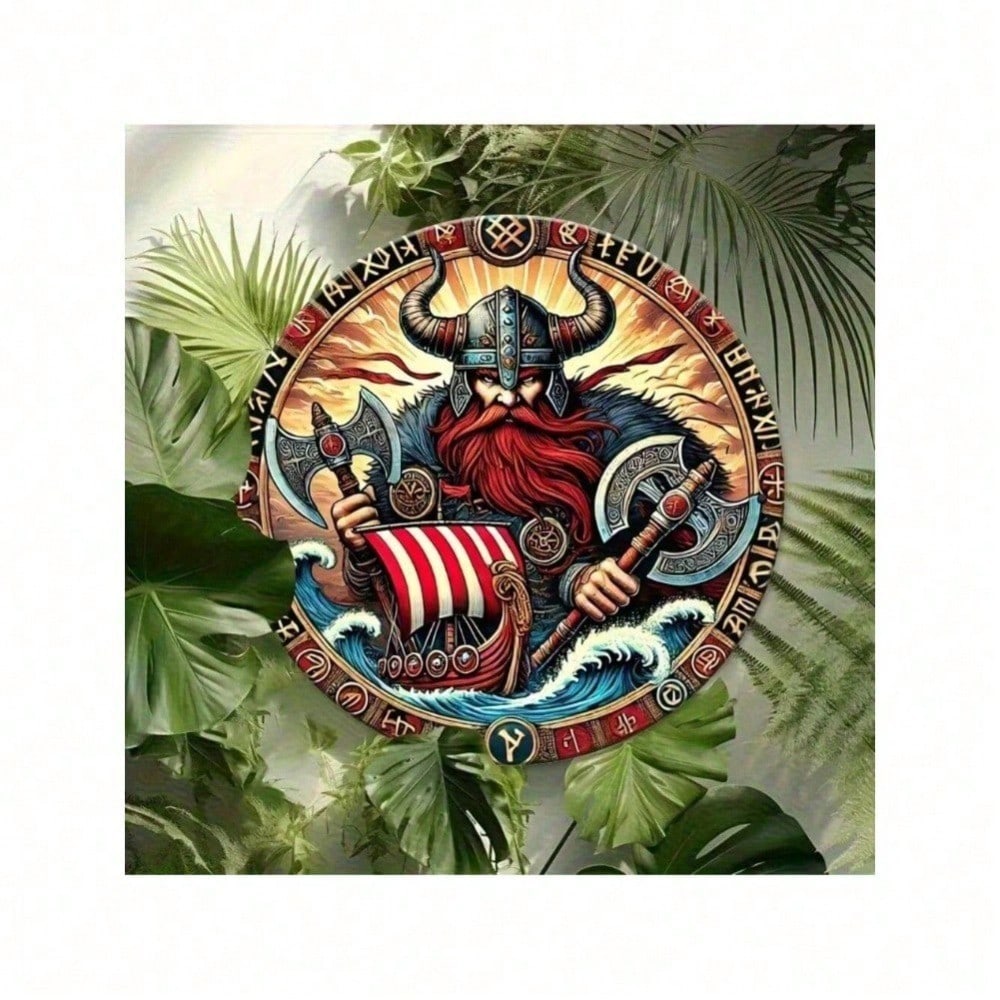 

Viking Shield Wall Decor Norse Metal Art With Runes, Warrior Plaque For Living Room Bedroom Man Cave 20x20 різнокольоровий