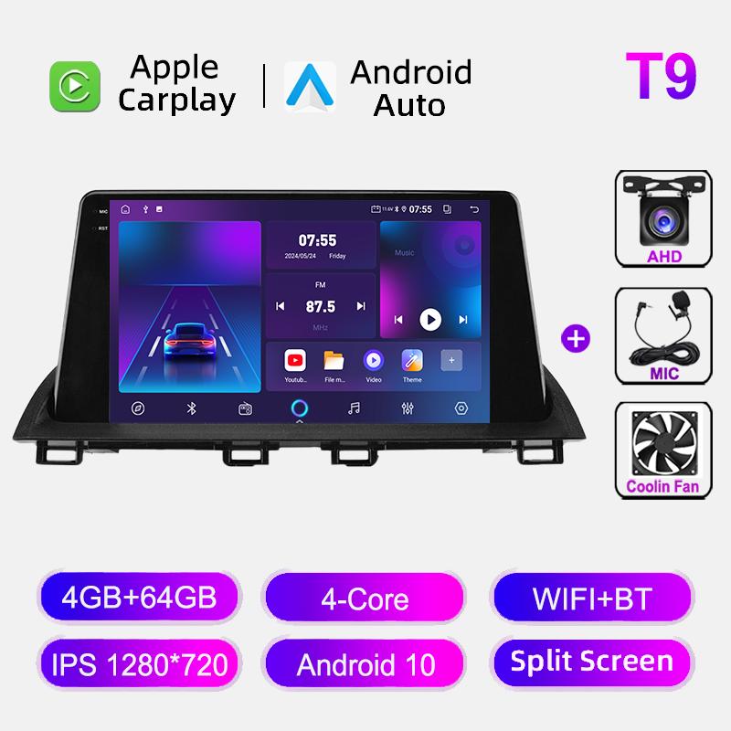 Car Radio WIFI+4G BT CarPlay For Mazda 3 Axela 2014-2017 Multimedia Video Player GPS Navigation Stereo Audio Head Unit Autoradio