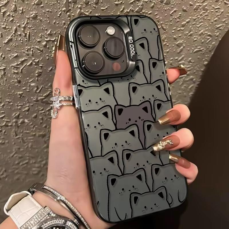 Cute Cartoon Cat Pattern Design Phone Case For iPhone 17 16 11 12 13 14 15 Pro Max X XS XR 8 7 Plus 17E 16E Air Shockproof Cover