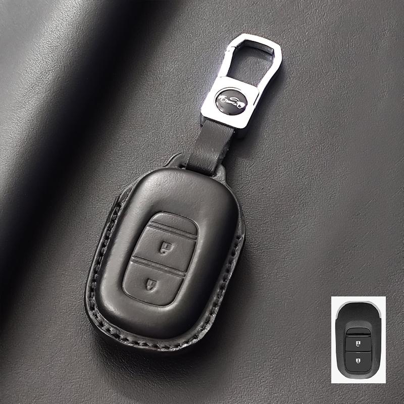 Genuine Leather Car Key Case Cover Fob For Honda Accord Civic 11Th    Hr-V Cr-V Pilot Sport Si Ex Keychain Protector