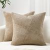 2 Pieces Windmill Design Splicing Cross Throw Pillow Cover Corduroy Solid Color Patchwork Cushion Cover Wear-resistant Thickened