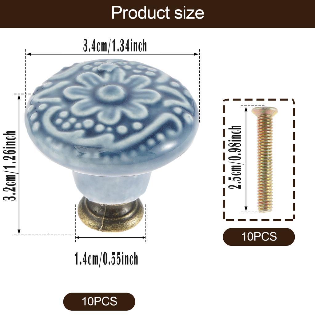 10pcs Drawer Handle Multiple Types Furniture Cupboard Door Pull Knob Single Hole Knob for New Kitchen Closet Wardrobe Decoration