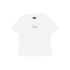 Letter Logo Print Knit Loose Short Sleeve Drop Shoulder T-Shirt Women Tops White T11W235101FWT