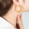 New Large Hoop Titanium Steel Earrings, Niche French Design, Colorfast Stud Accessories for Women