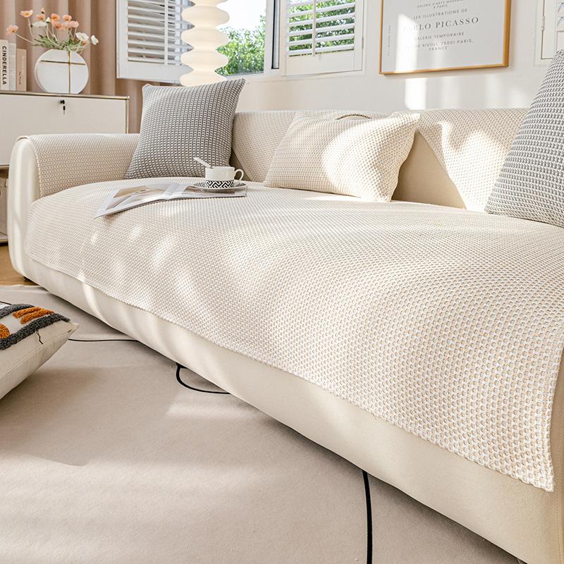 Nordic Simple Sofa Seat Cushion Four Seasons Universal Non-Slip Sofa Cover Towel  New Solid Color Non-Slip Sofa Cushion