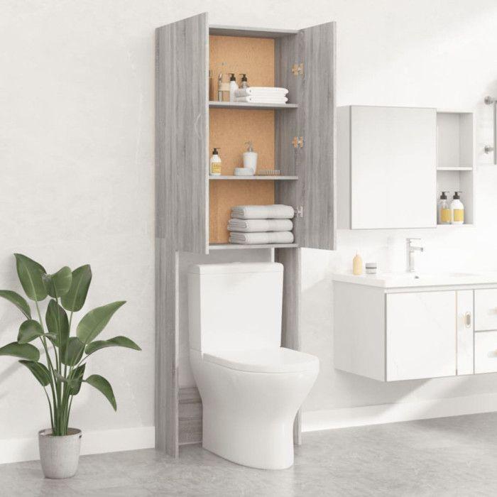 VidaXL Meuble pour machine à laver Sonoma gris 64x25,5x190 cm 813192