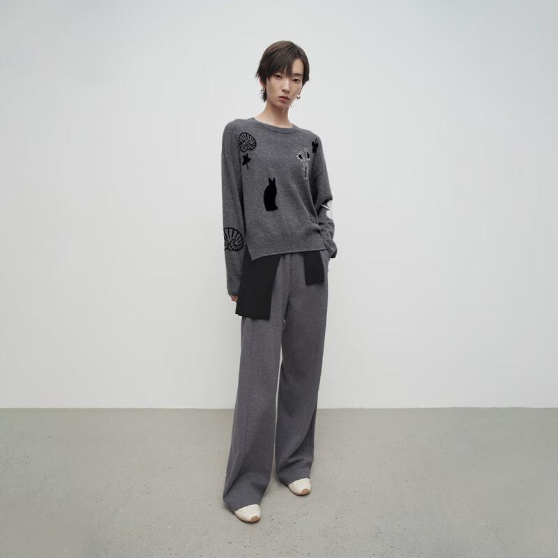 Broadcast Women's Round Neck Long Sleeve Knit Sweater