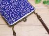 Kyosuke Made in Japan Slim Goshuincho Case with Clasp Small Item Arabesque Dot Green Closure, Pouch, Pattern,