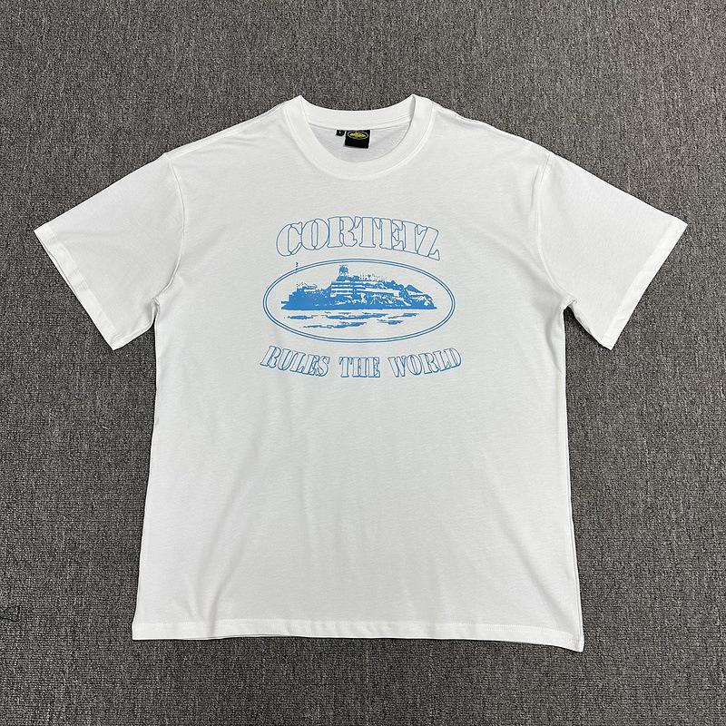 Corteiz Alcatraz Series T-shirt Short-sleeved Letter Logo Printed Men's and Women's Double Yarn Fashion Casual Short-sleeved Tide