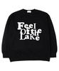 TI.GLAKE Peel Break Oversized Sweatshirt Black [Fleece Lining]