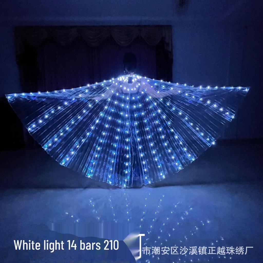 Elf LED Luminous Butterfly Wings Costume - Gold Fluorescent Cloak for Kids & Adults, Perfect for Stage Performances