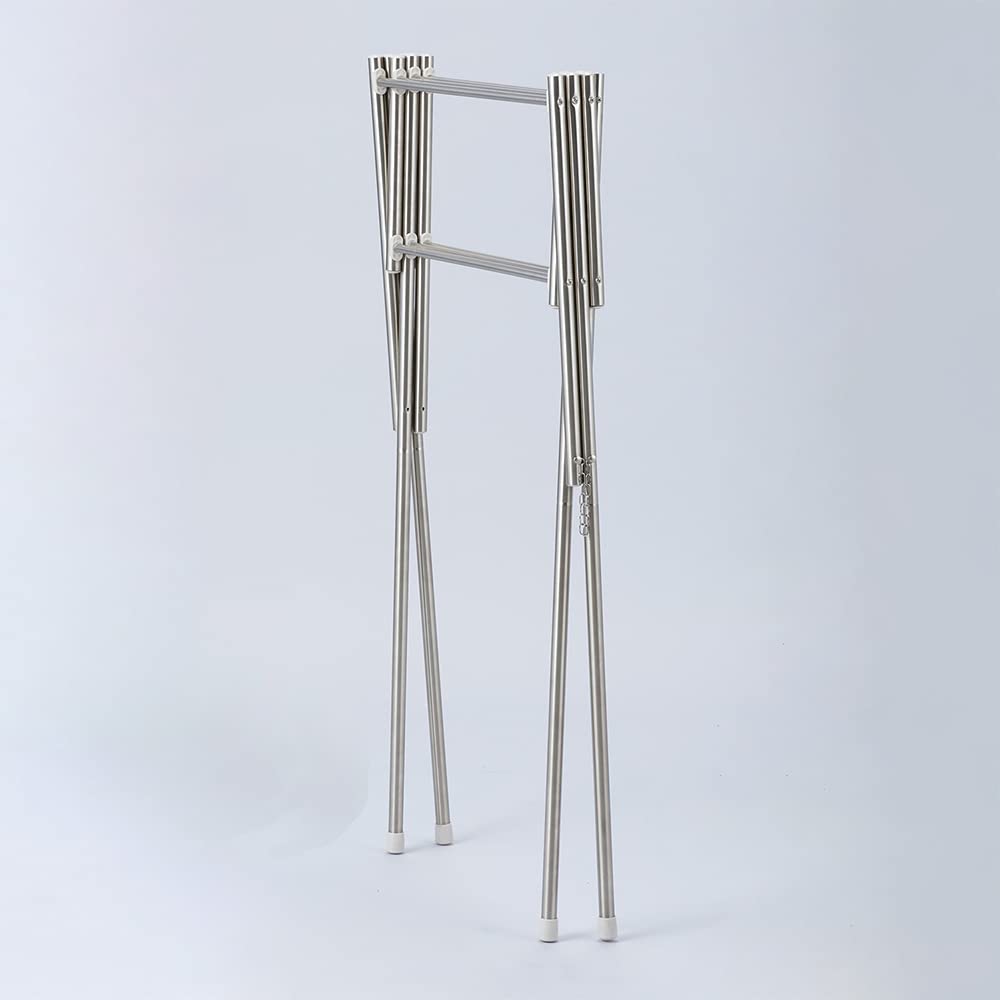 Bestco Stainless Steel Small Item Drying Rack, Lightweight, Compact Storage, Extendable, Width 42-70cm X Depth 60cm X Height 78cm, Light Gray, NY-291