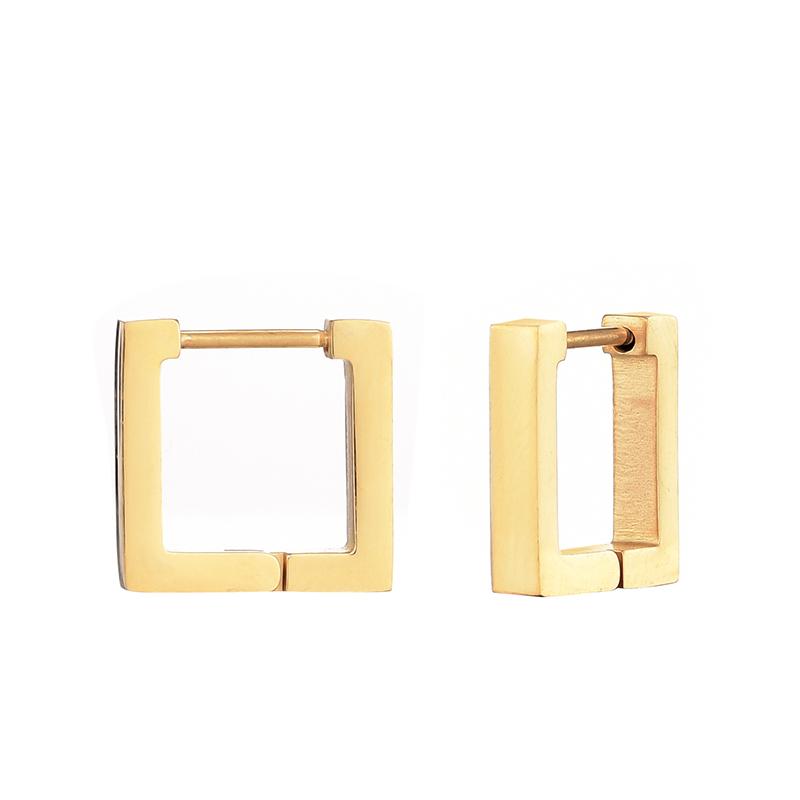 Classic Stainless Steel Hoop Earrings For Women Men Heart Star Oval Rectangle Round Triangle Gold Color Punk Hip Hop Jewelry