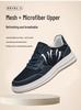 New Men's Breathable Mesh White Sneakers: Thick Sole, Round Toe, Lace-Up, Versatile for Casual and Work Wear