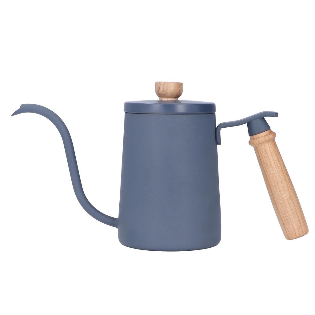 Koffie Overgietketel 600ml Zwanenhals Ontluchtingsgat Houten Handvat Voedselkwaliteit Roestvrij Staal