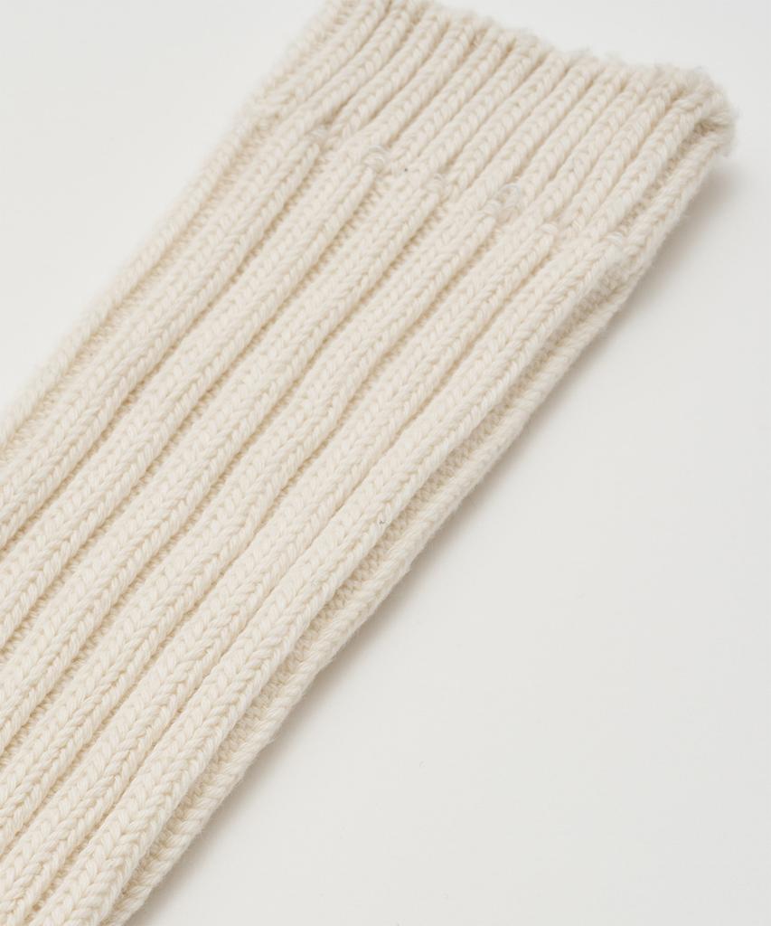 ANOTHER OFFICE Overlay Ribbed Socks (Ecru)