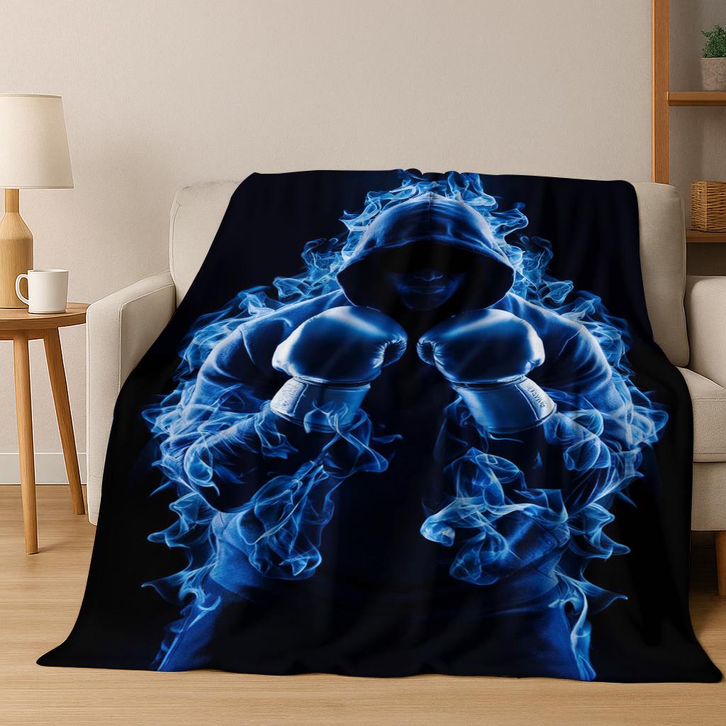 Boxing Sport Boxing Gloves Flannel Blanket Soft Warm Blanket for Bedroom Room Living Room Bed Office Travel Camping Picnic Gift