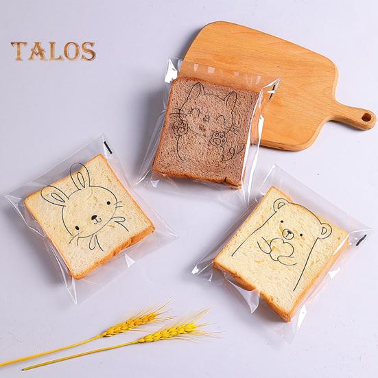 100Pcs Candy Bags Eco-friendly Multi-functional Food Grade Utility Lovely Animal Homemade Pineapple Buns Bags Kitchen Supplies