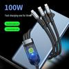 100W Fast Charging Multi-Device Transparent Cable for Apple, Android, Huawei